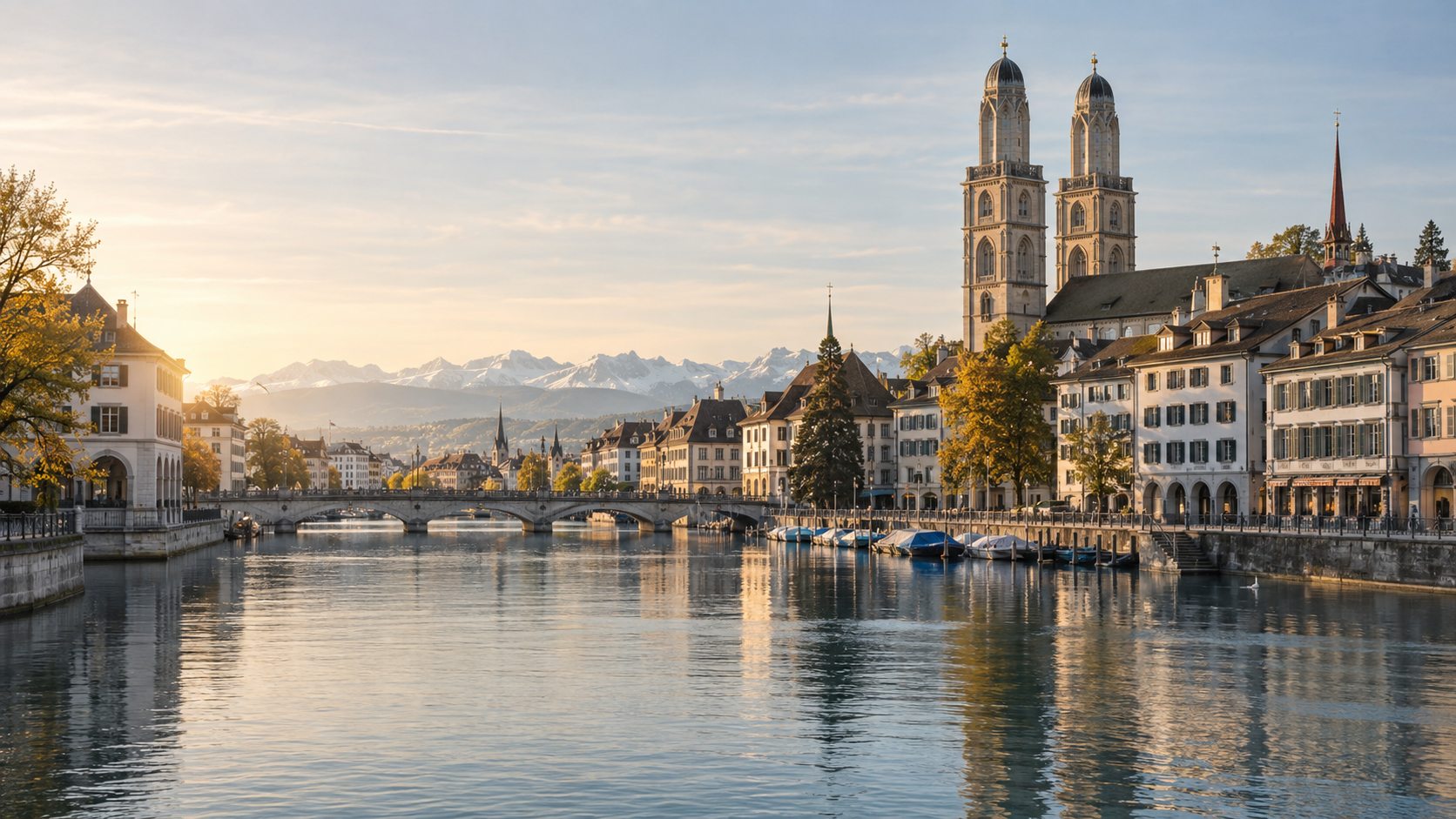 Visualisierung von Zürich an der Limmat